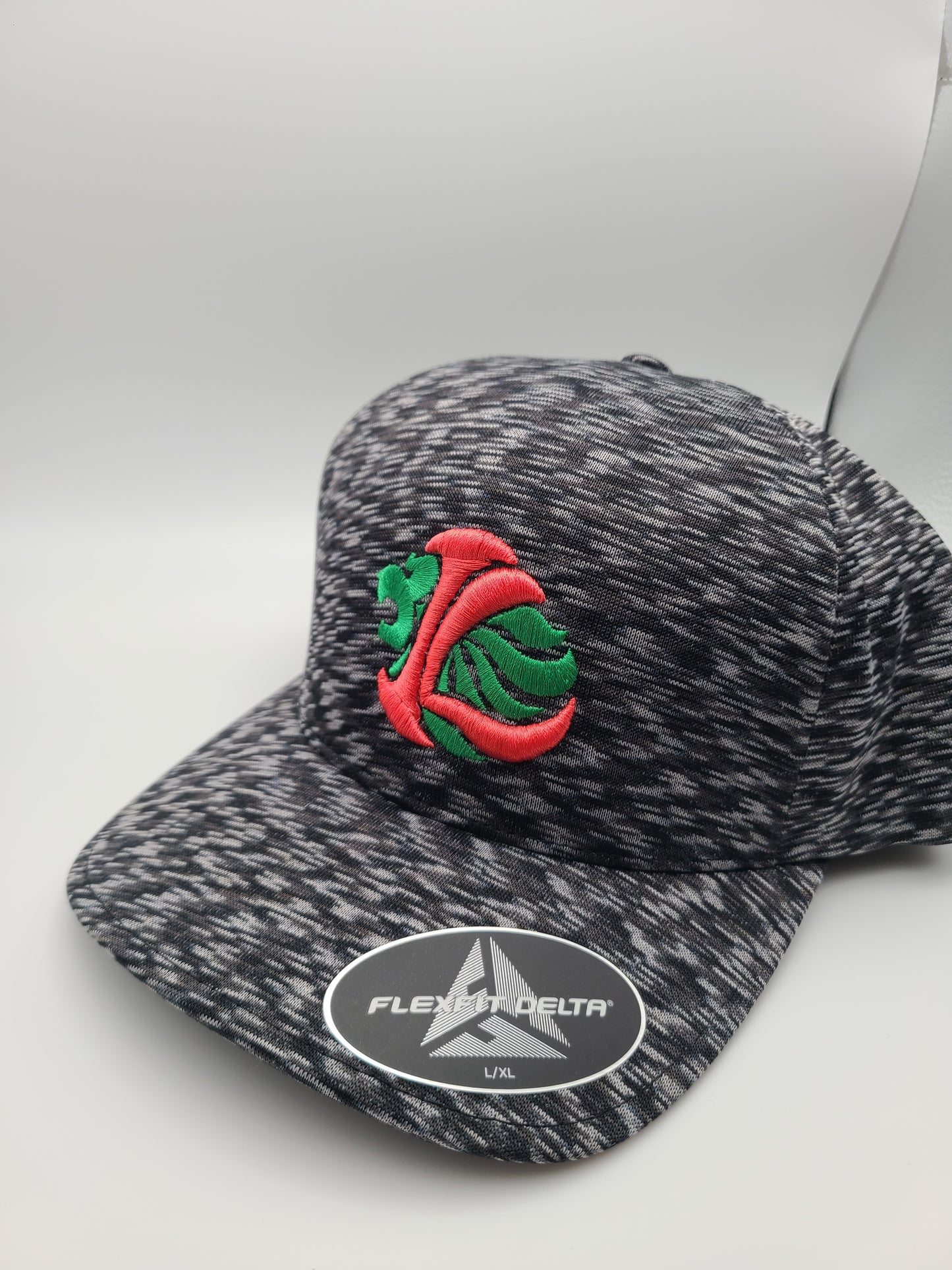 Delta Flexfit /Melange Black- Watermelon Lionhead Logo - (fitted)