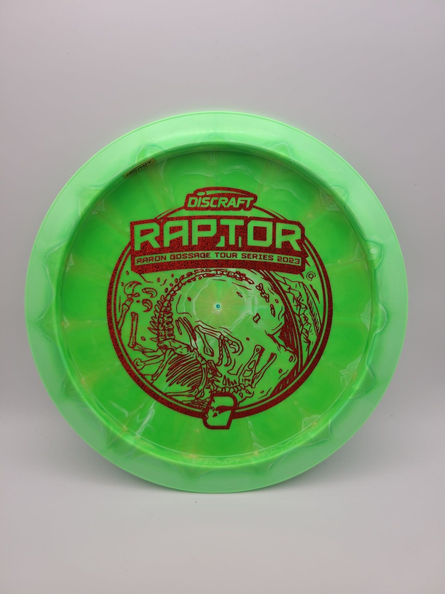 Discraft Swirly ESP Raptor Aaron Gossage 2023 Tour Series Iron Lion Custom Stamp