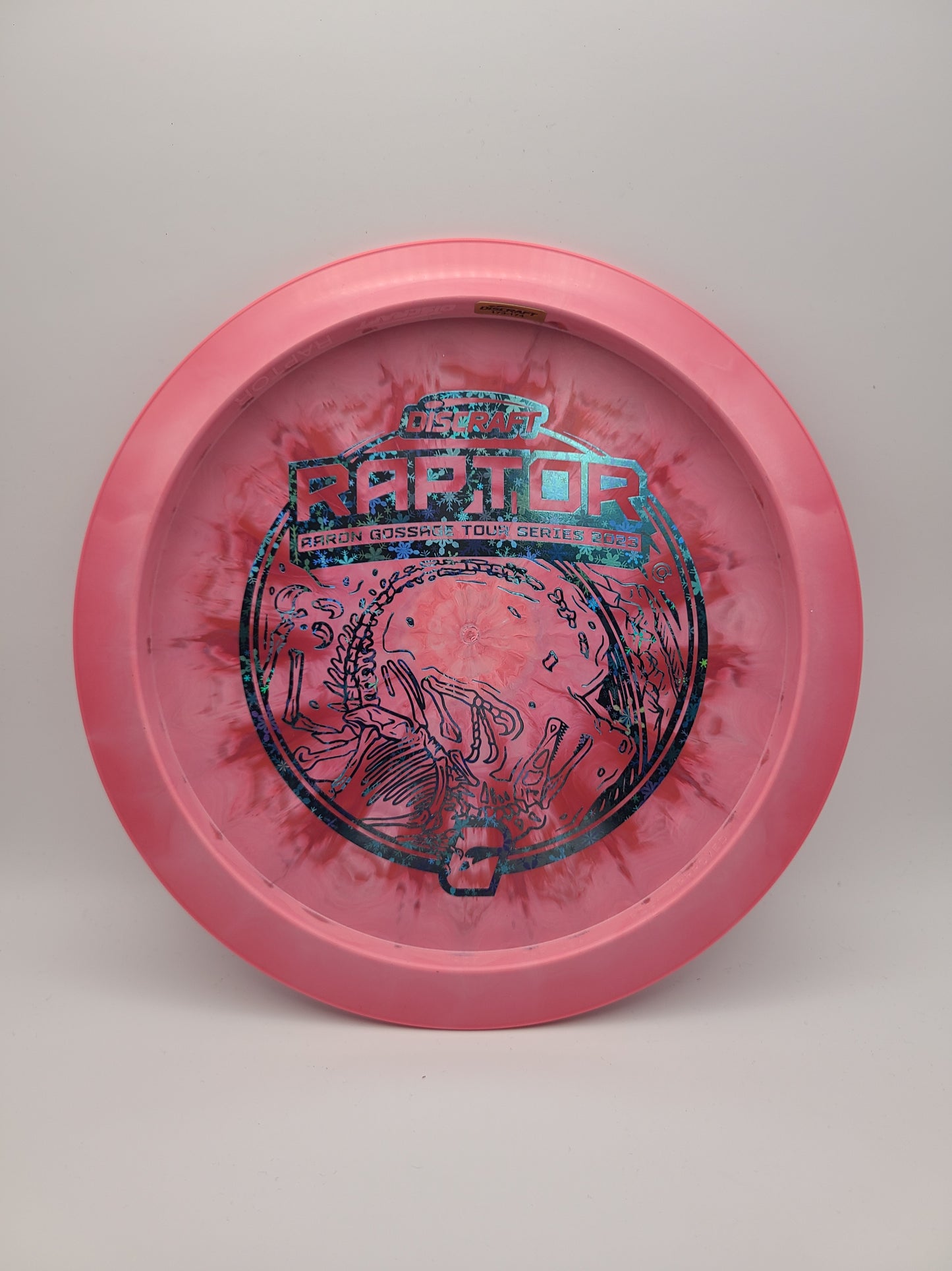 Discraft Swirly ESP Raptor Aaron Gossage 2023 Tour Series Iron Lion Custom Stamp