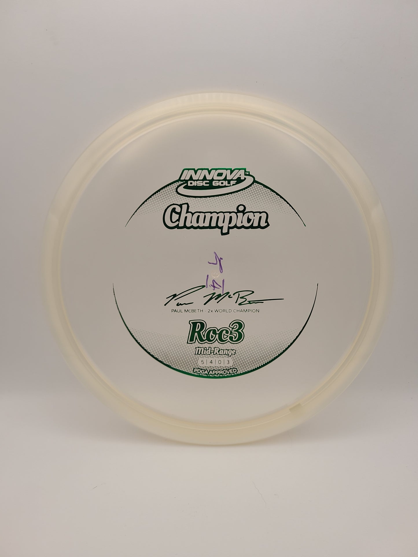 Innova Champion Roc3 Paul McBeth 2x World Champion 5/4/0/3 (Collector Kept)