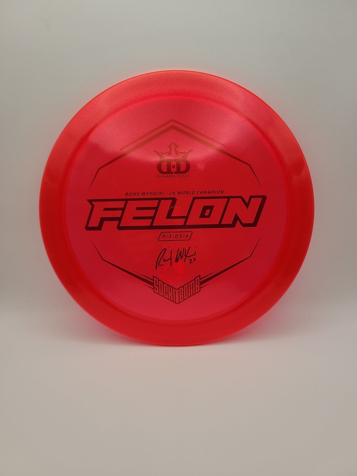 Dynamic Discs Lucid Ice Felon 2x Ricky Wysocki 9/3/0.5/4