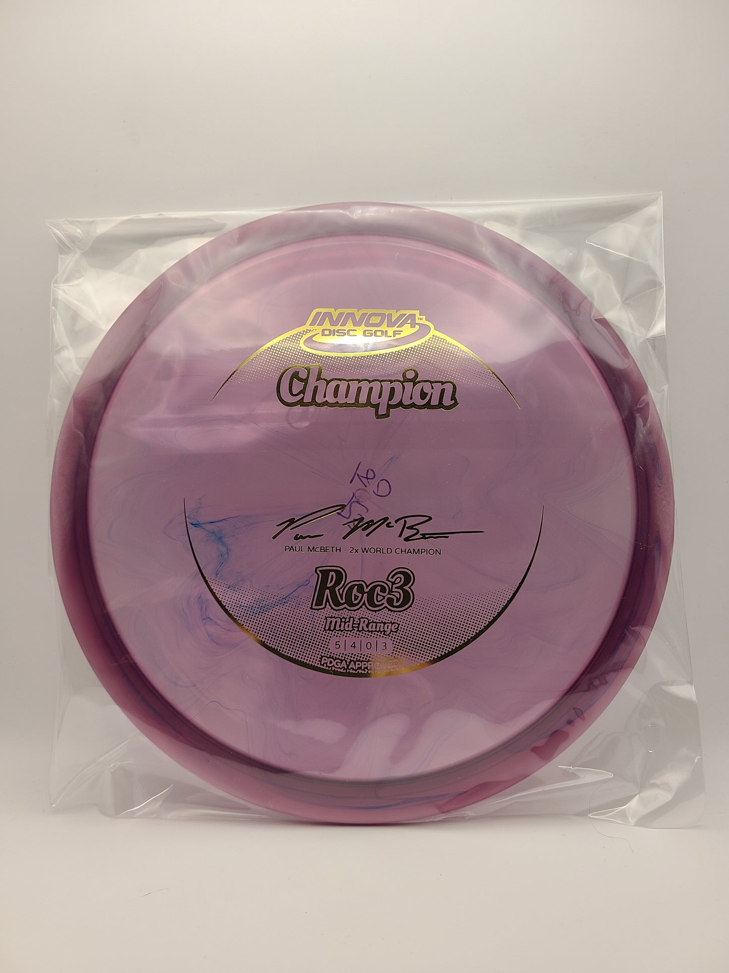 Innova Champion Roc3 Paul McBeth 2x World Champion 5/4/0/3 (Collector Kept)