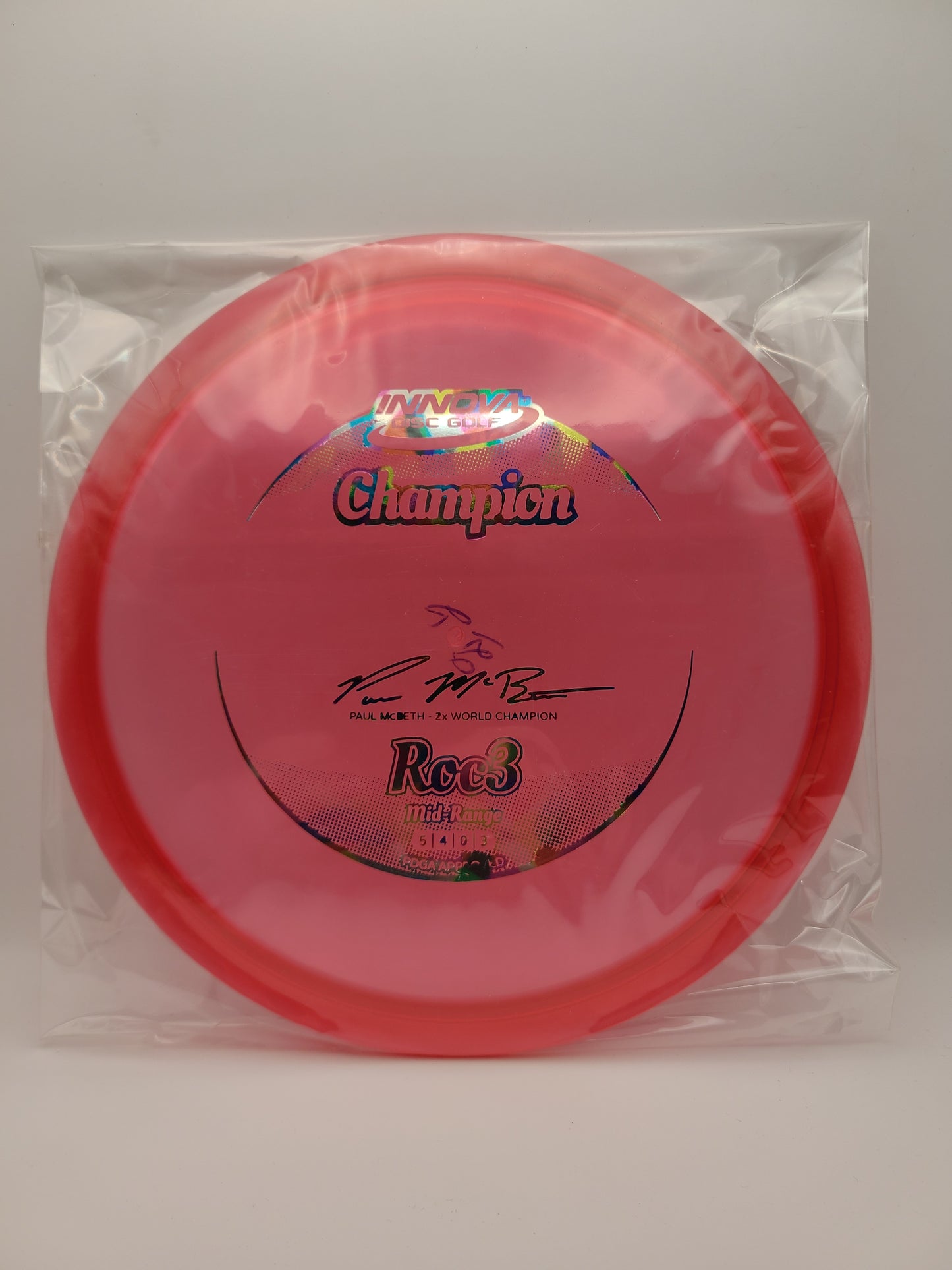 Innova Champion Roc3 Paul McBeth 2x World Champion  5/4/0/3 (Collector Kept)