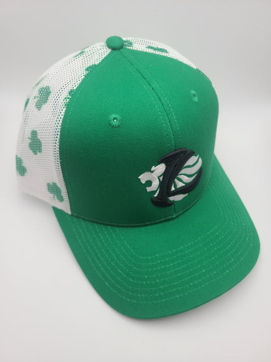 Kati - Printed Mesh Adjustable Trucker Cap - Iron Lion Embroidered Lionshead logo