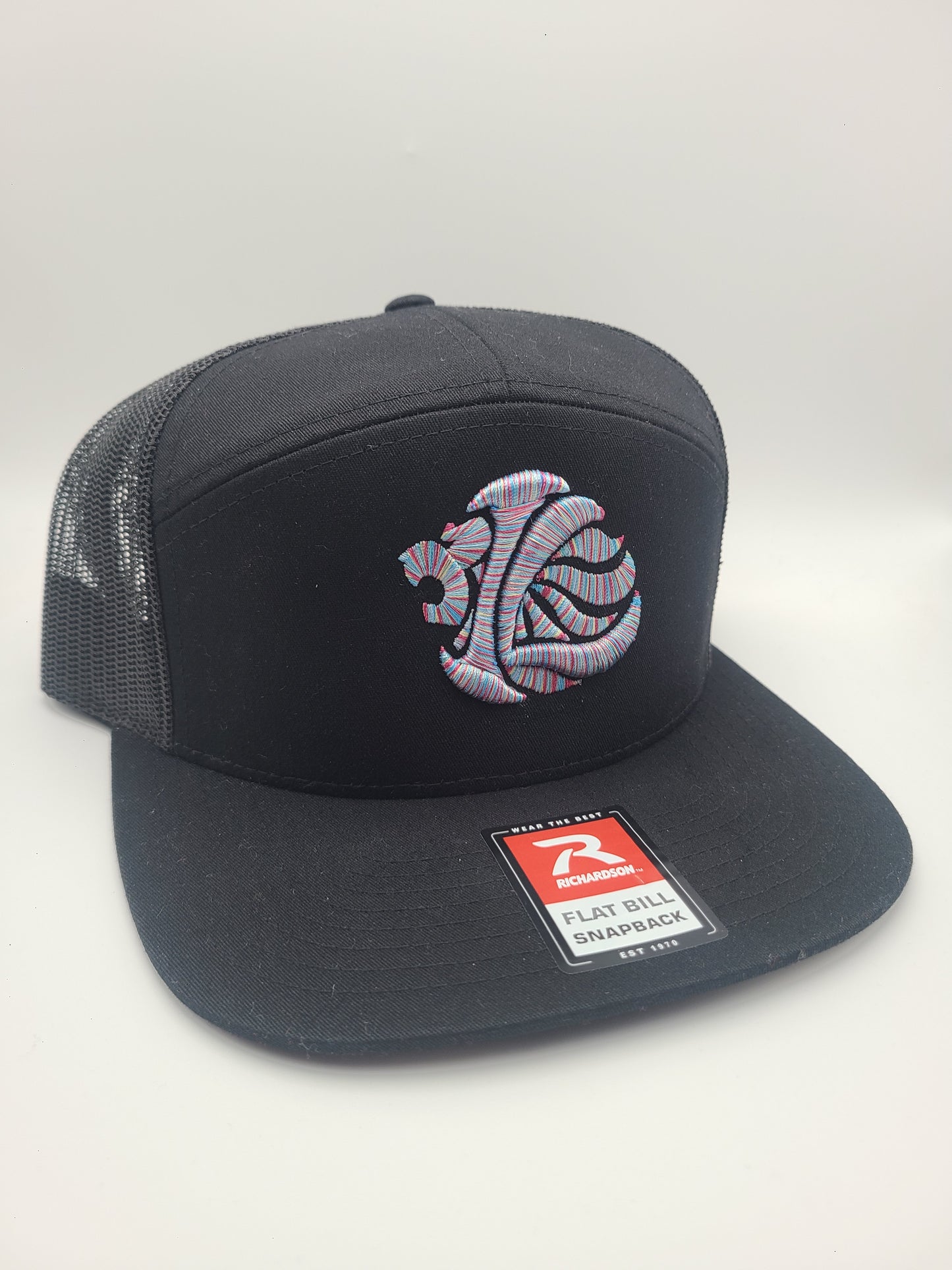 Richardson Flat Bill Snapback Iron Lion Embroidered Lionshead