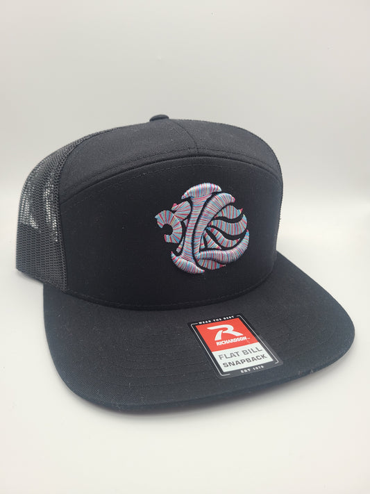 Richardson Flat Bill Snapback Iron Lion Embroidered Lionshead