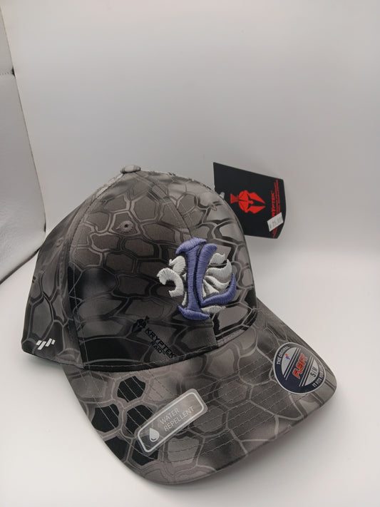 Kryptek Water Repellent Flexfit - Grey Scales - Iron Lion Lionhead White, Lilac IL  - (Fitted)